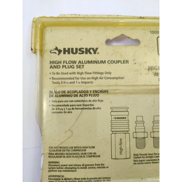 Husky High Flow Aluminum Coupler and Plug Set1/4 inch Discontinued - Picture 6 of 16